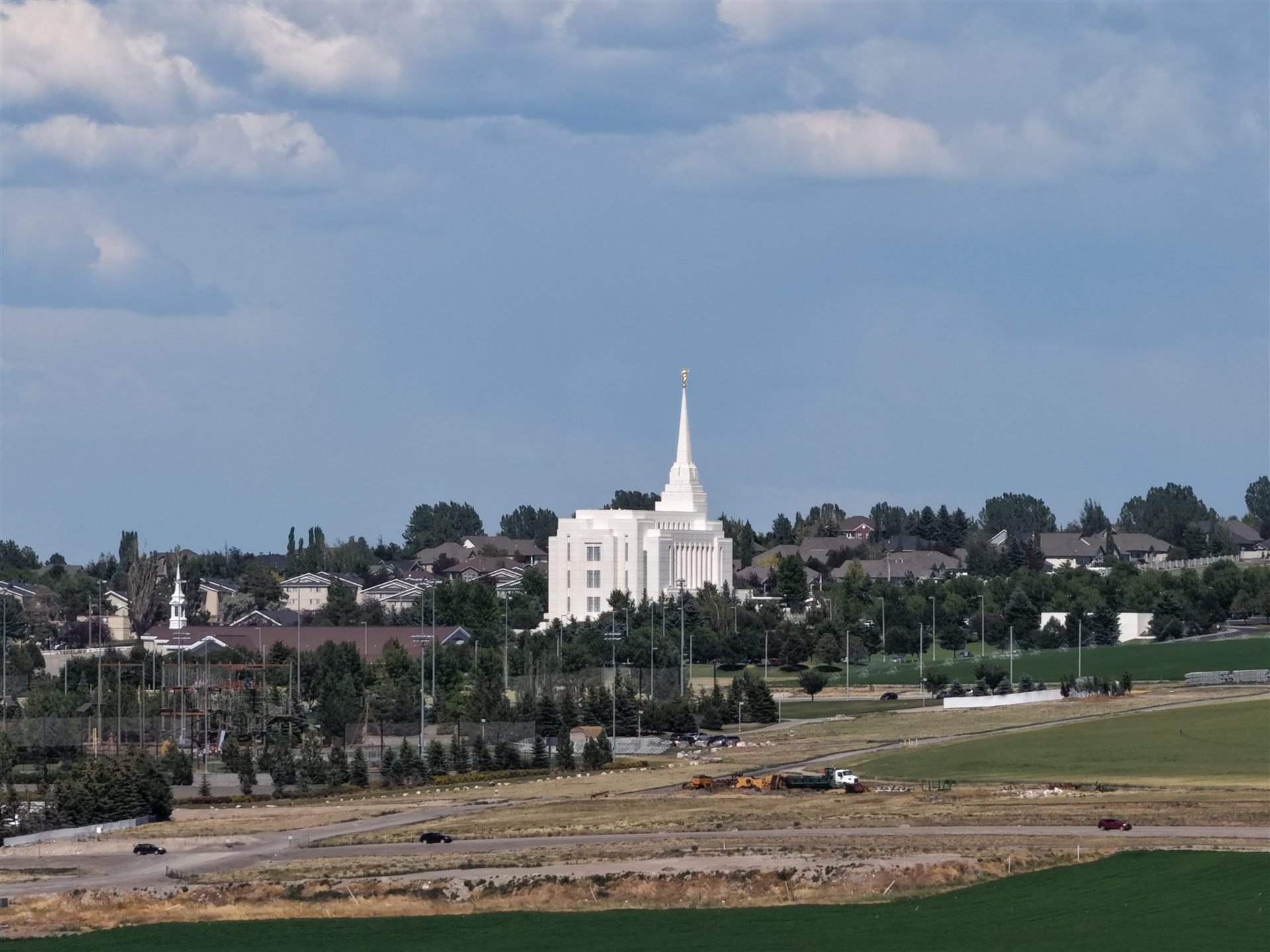 Rexburg Corner — Rexburg Temple across the fields